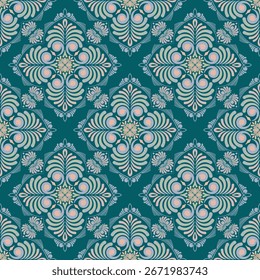 Traditional Thai seamless pattern with dramatic. Ethnic pattern seamless background. Ideal for fabric, wallpaper, and feminine designs. Perfect for gift wrap, elegant themes, and surface designs.