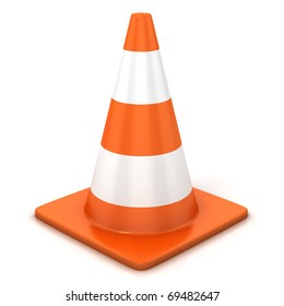 Traffic Cone Isolated Over White