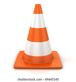 Traffic Cone Isolated Over White