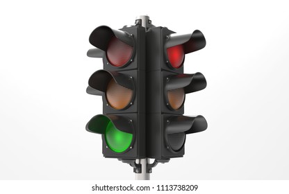 Traffic Light. 3D Rendering