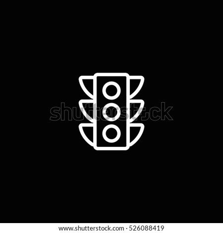 traffic light outline, thin, flat, digital icon for web and mobile