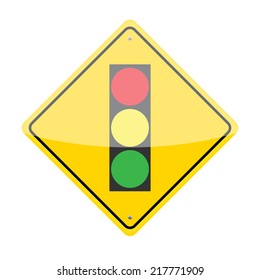 Traffic Lights Ahead Road Sign Isolated Stock Illustration 217771909 ...