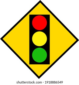 Traffic Lights Warning Sign Design By Stock Vector (Royalty Free ...