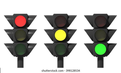 Traffic Lights Set Isolated On White Stock Illustration 398128534 ...