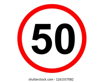 Traffic Sign Red Circle Speed Limit Stock Illustration 1261557082