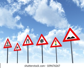 Traffic Signs Computer generated 3D illustration - Powered by Shutterstock