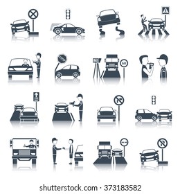 Traffic Violation Icons Set