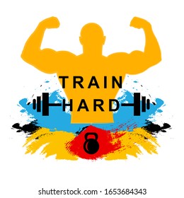 train hard gym poster body - Powered by Shutterstock