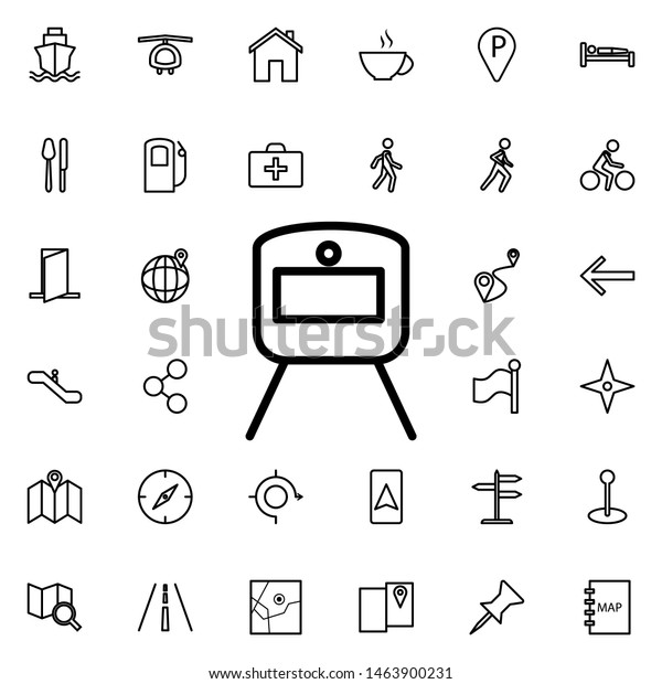 A train icon. Universal set\
of navigation for website design and development, app\
development