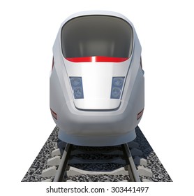 Train On Isolated White Background, Front View