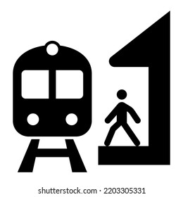 Train Station Platform Icon. Railway Or Train Stop  Illustration