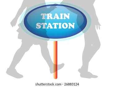 train station signpost
