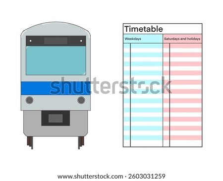 Train and train timetable illustration