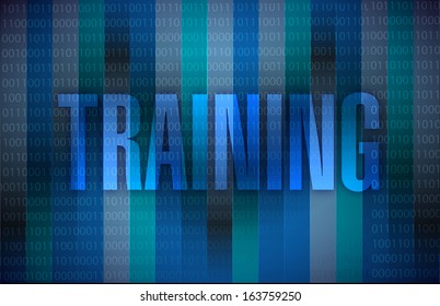 training binary illustration design over a dark background