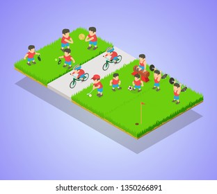 Training Concept Banner. Isometric Banner Of Training Concept For Web, Giftcard And Postcard