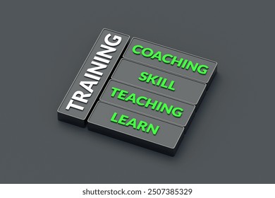 Training inscription on button. Business concept. Improving skills. Consulting staff. Professional development. New knowledge. 3d render - Powered by Shutterstock