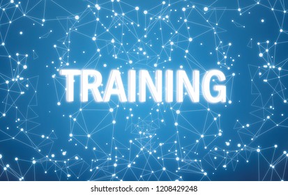 Training interface on blue network background