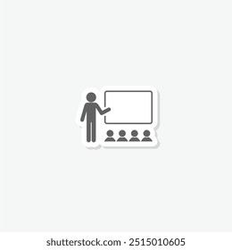 Training, presentation icon sticker isolated on gray background - Powered by Shutterstock