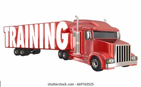 Training Truck Driver School Trucking License Certification 3d Illustration