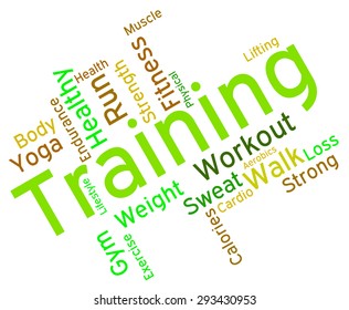 Training Words Representing Working Out And Fit 