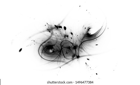 Trajectories Of Dark Matter And Energy, Black And White Abstract Intensity Map, 3D Rendering