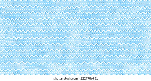 Tranquil blue seamless playful hand drawn kidult squiggly doodle lines and polka dot fabric pattern. Cute watercolor stripes background texture. Boys birthday, baby shower or nursery wallpaper design
 - Powered by Shutterstock