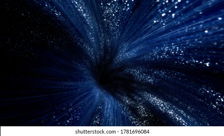 Tranquility in meditation. Abstract travel through spiral vortex wormhole. Fantasy 3D Illustration background for science and technology space time and hypnotic light
