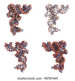 Transfer RNA (tRNA, IletRNA) Molecule, Chemical Structure.