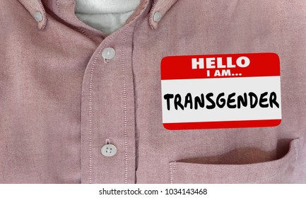 Transgender Sexual Identity Name Tag Sticker 3d Illustration