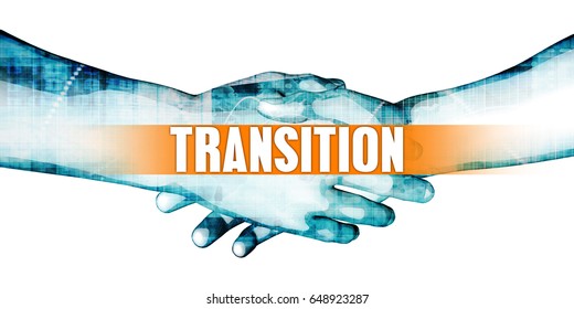 Transition Concept with Businessmen Handshake on White Background 3D Illustration Render