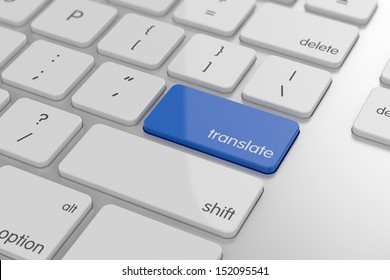 Translate Button On Keyboard With Soft Focus 