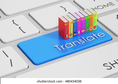 Translate Concept On Keyboard, 3D Rendering