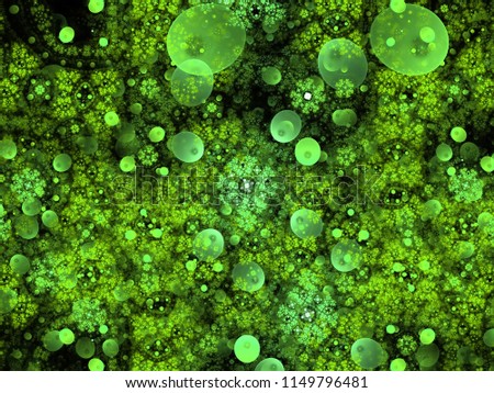 Translucent nebula and wonderful patterns of bubbles. Fractal art graphic