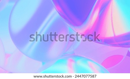 Translucent Spheres in Pastel Reflections 3d render. 3D Illustration