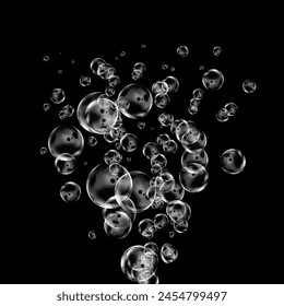 Transparent balls. Bubble on a transparent background. Soap bubbles on transparent background. Air bubbles underwater on a transparent background. Soap bubbles. Realistic soap bubbles.