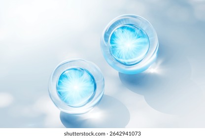 Transparent blue bubbles background, 3d rendering. 3D illustration.