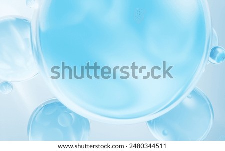 Transparent blue bubbles background, 3d rendering. 3D illustration.