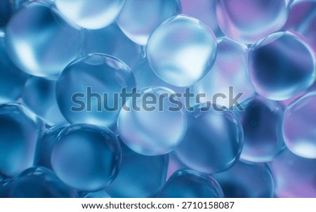 Transparent blue bubbles background, 3d rendering. 3D illustration.