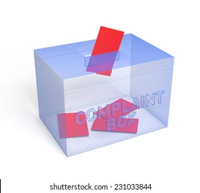 Transparent Blue Complaint Box, For Your. 3D Rendering