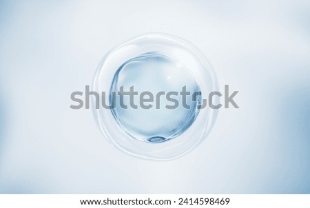 Transparent blue liquid bubble, 3d rendering. 3D illustration.