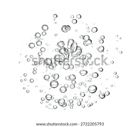 
Transparent bubbles floating on a white background. Abstract underwater surface, perfect for design work. Ideal for use as a background, overlay, or illustration.