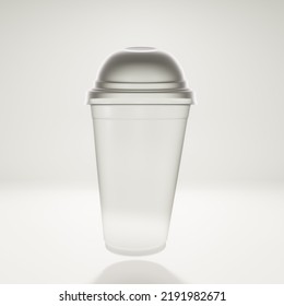 Transparent Cold Cup Mockup 3d Illustration Image Isolated White Background