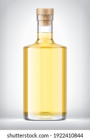 Transparent Color Glass Bottle. 3d rendering. 