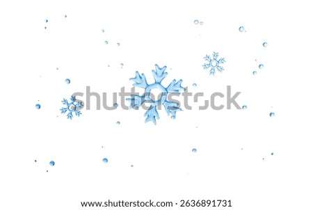 Transparent falling snowflakes as the background, 3d rendering. 3d illustration.