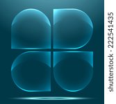 Transparent glass button set