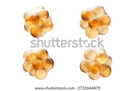 Transparent golden bubbles, 3d rendering. 3D illustration.