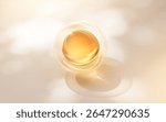 Transparent golden liquid bubbles background, 3d rendering. 3D illustration.