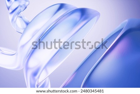 Transparent gradient glass background, 3d rendering. 3D illustration.