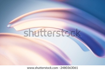 Transparent gradient glass background, 3d rendering. 3D illustration.