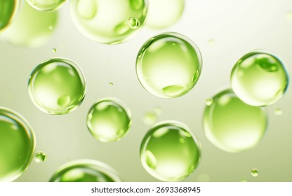 Fondo burbujas líquidas verdes